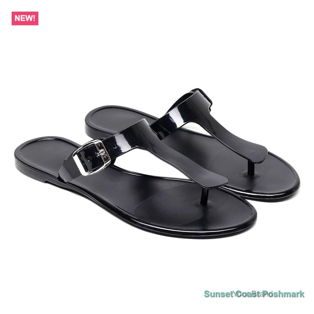 Clear Jelly Sandals Flip Flops Non Slip Quick Drying Comfortable Slides